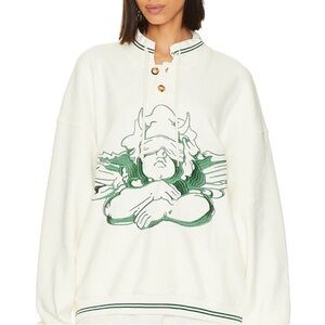 Boys Lie White and Green Graphic Sweatshirt